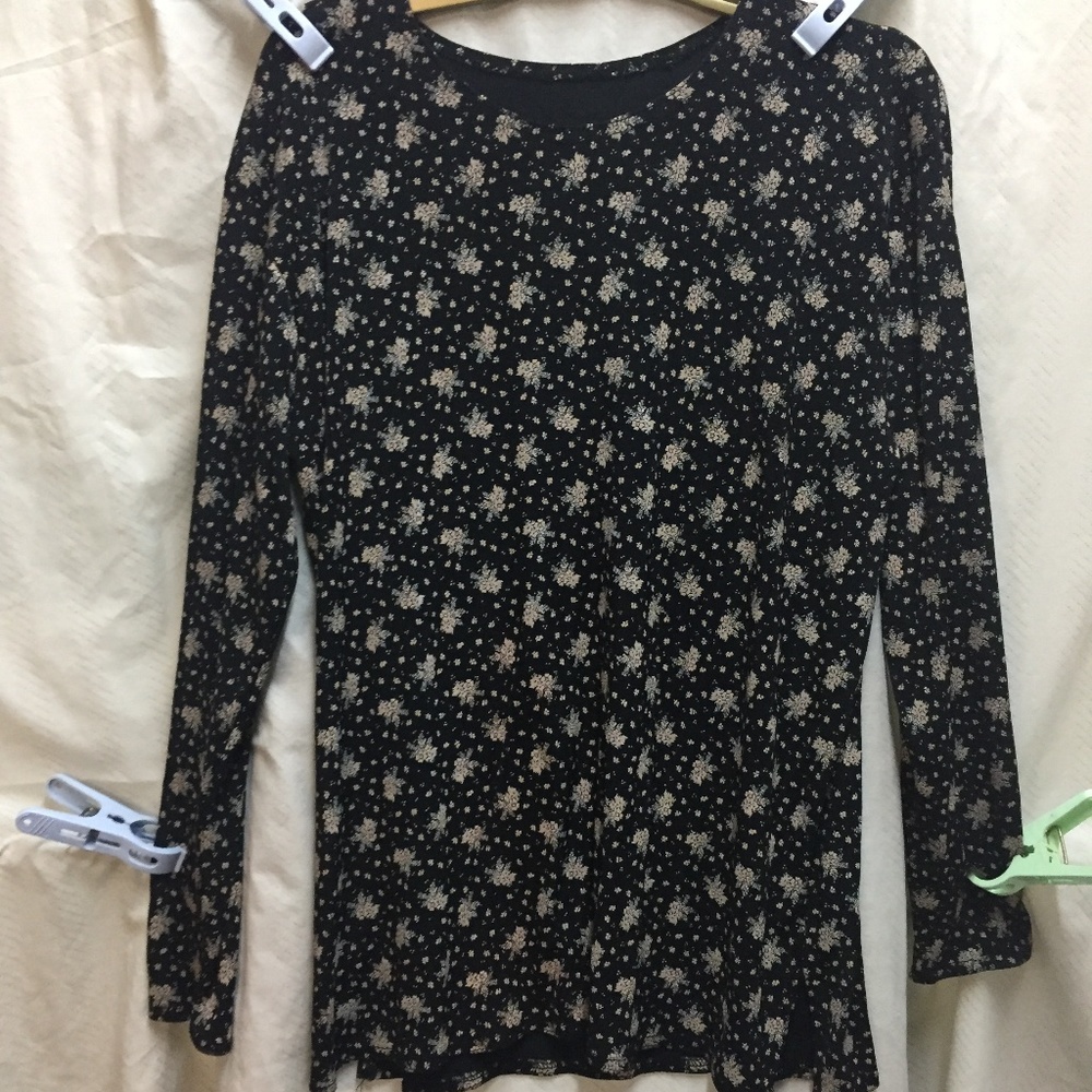 SILKY STRETCHY TUNIC LONG SLEEVE TOP